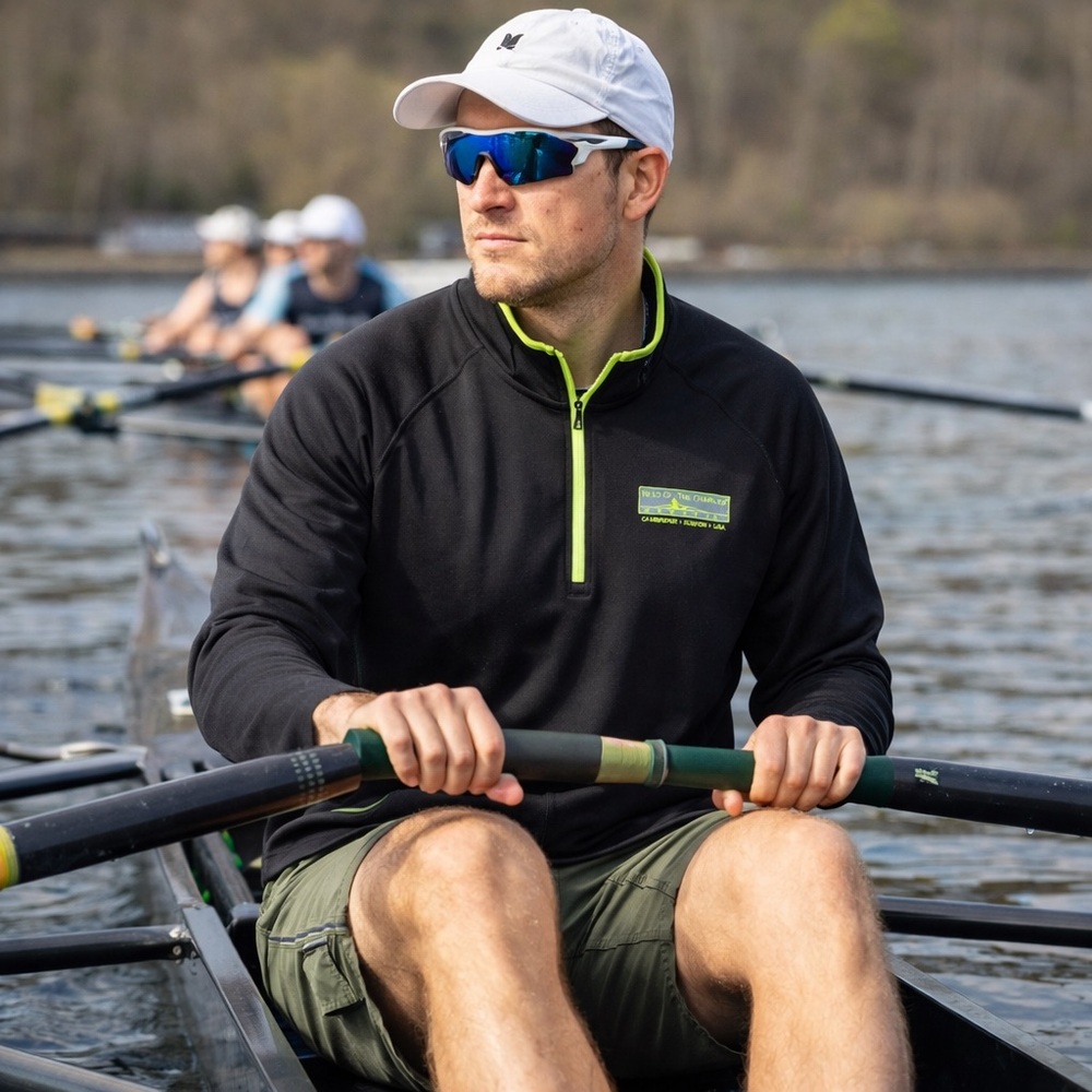 Charles River Rowing Pullover 1/4 Zip Regatta Boston Sz Large Black Crew